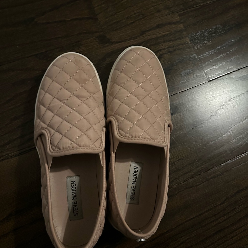 Steve Madden Blush Quilted Slip-Ons